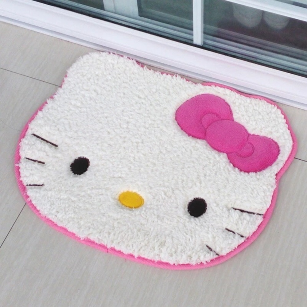 Hello Kitty rug floor mat pink girls womens room decor cotton